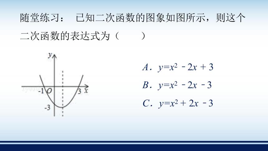 青岛版九年级数学下册第5章 对函数的再探索 5.5确定二次函数的解析式 课件（共15张PPT）