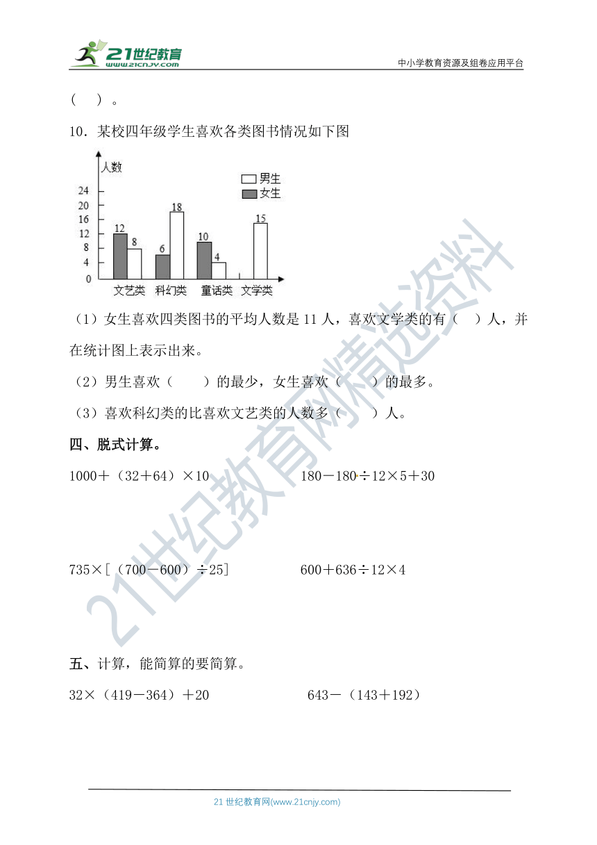 人教版四年级数学下册期末高频考点精练卷（含答案）