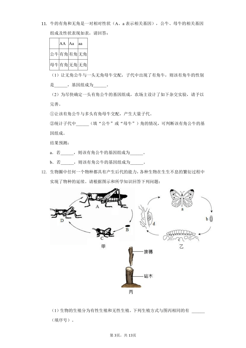 2020-2021学年安徽省铜陵市铜官区八年级（下）期中生物试卷（word版 含解析）