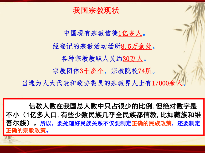 高中政治人教版必修二政治生活 8.3 中国共产党的宗教工作基本方针 课件（共28张PPT）