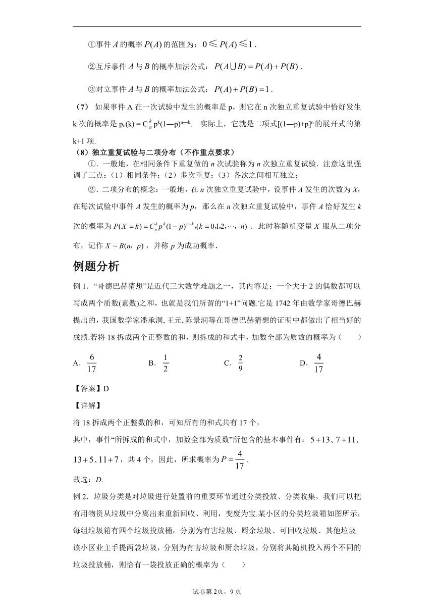 沪教版2022届高考数学一轮复习讲义专题22：概率论初步复习与检测（Word含答案解析）