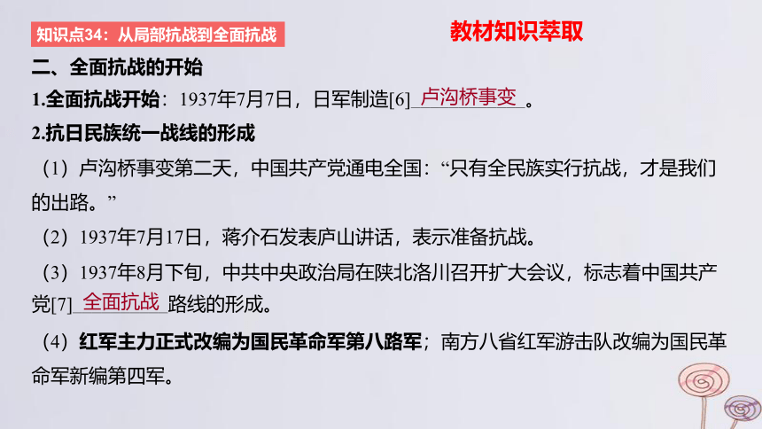 2024版高考历史一轮复习教材基础练 第七单元 中华民族的抗日战争和人民解放战争 第1节 抗日战争 课件(共42张PPT)