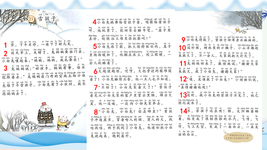 21  雪孩子 第一课时（课件）(共21张PPT)