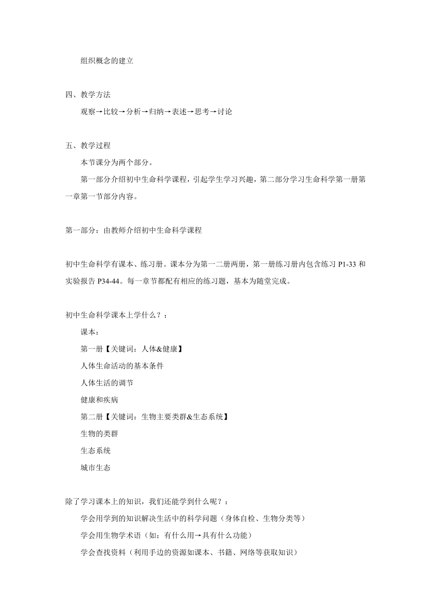 沪教版生物八年级第一册1.1人体是怎样构成的-人体内的细胞是如何组织起来的教案