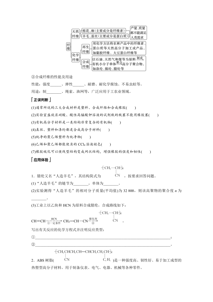 第七章　第二节　第2课时　烃　有机高分子材料 学案（含答案）