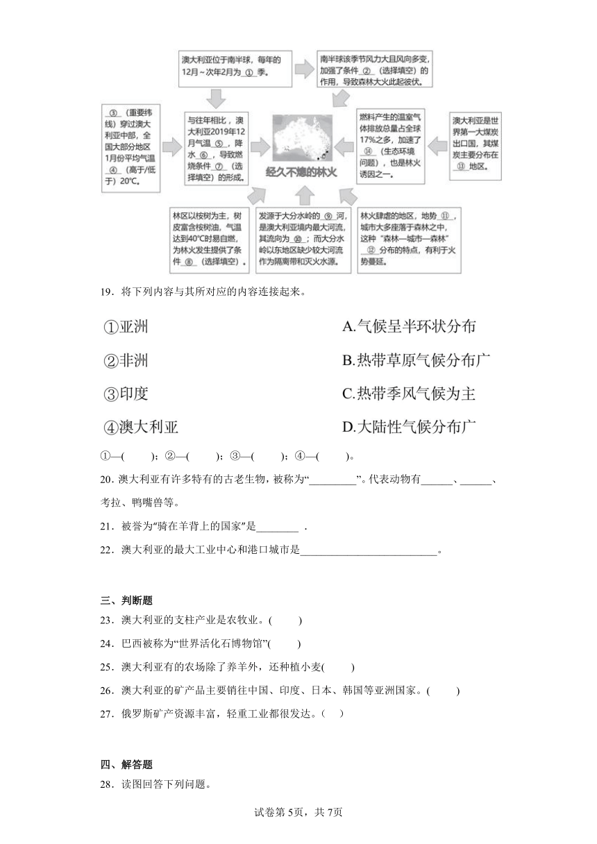 8.4澳大利亚练习（含答案）人教版地理七年级下册