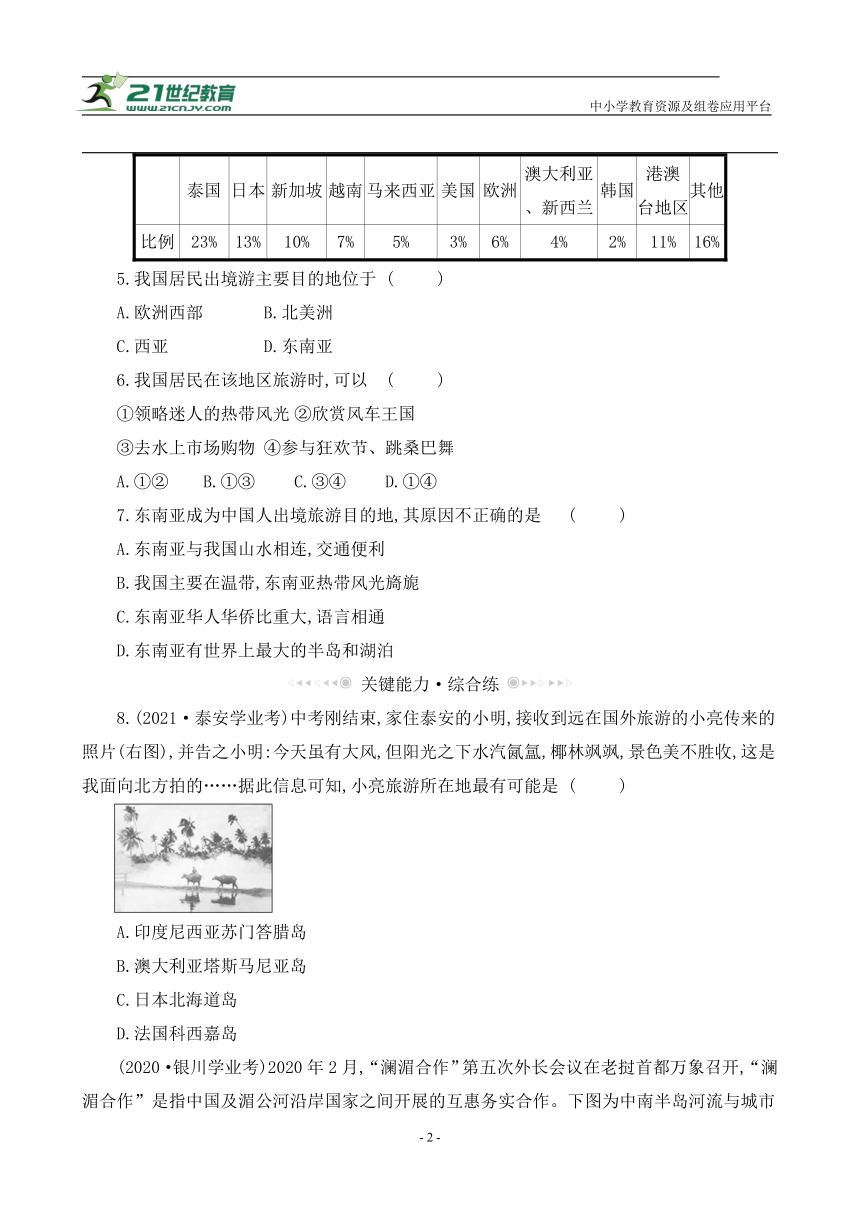 复习巩固练05 东南亚2【暑假作业】地理（人教版）（含答案解析）