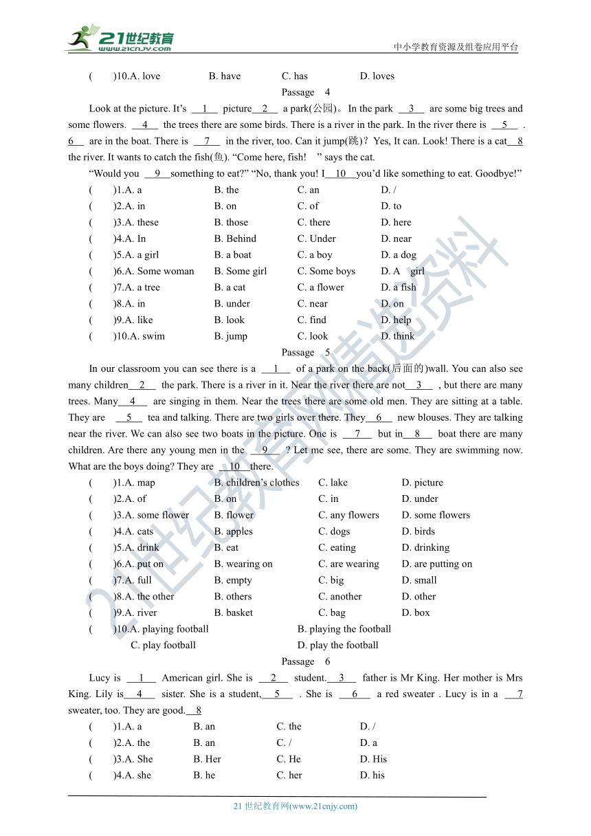 小升初英语通用版 完形填空9复习试卷（含答案及解析）