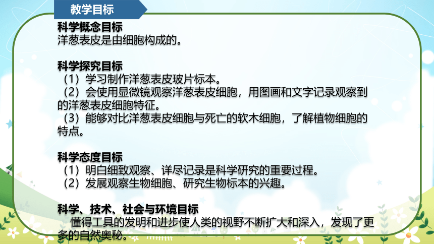 教科版（2017秋）小学科学 六年级上册 1.4 观察洋葱表皮细胞（课件 共21张PPT）