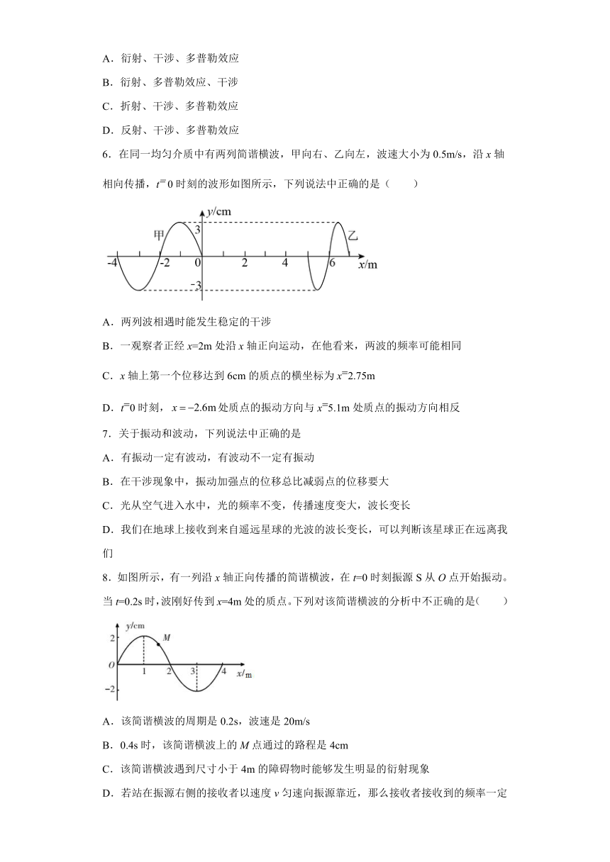 3.5多普勒效应 同步练习（word解析版）-