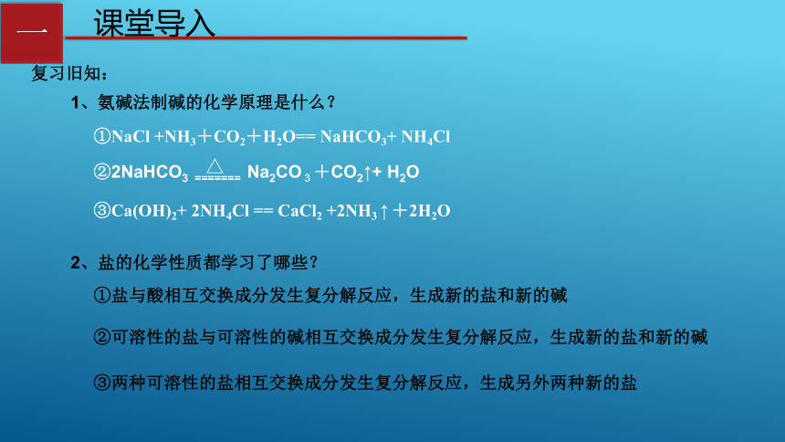 鲁教版（五四制）化学九年级全册 第三单元3.3.2 海水制碱第二课时 课件(共22张PPT)