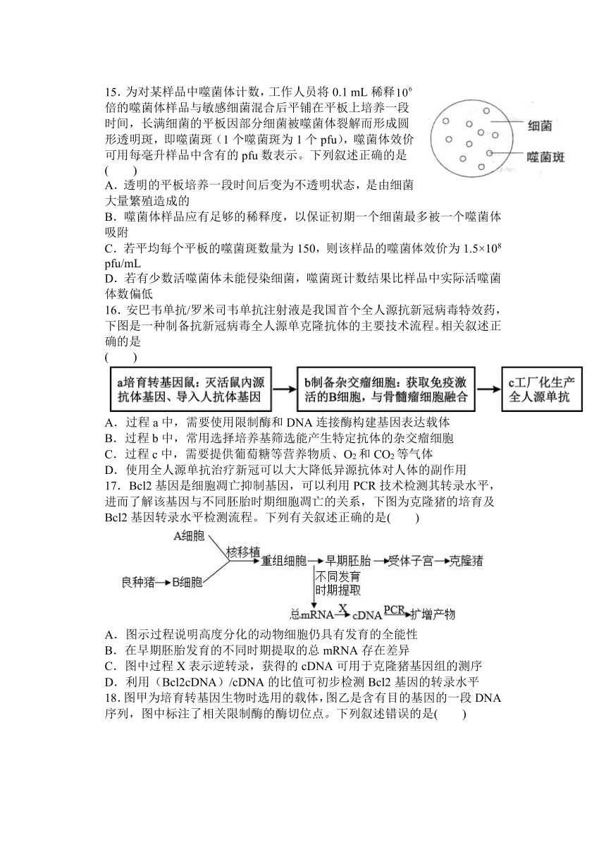 江苏省扬州名校2022-2023学年高二下学期5月月考试题 生物 （含答案）