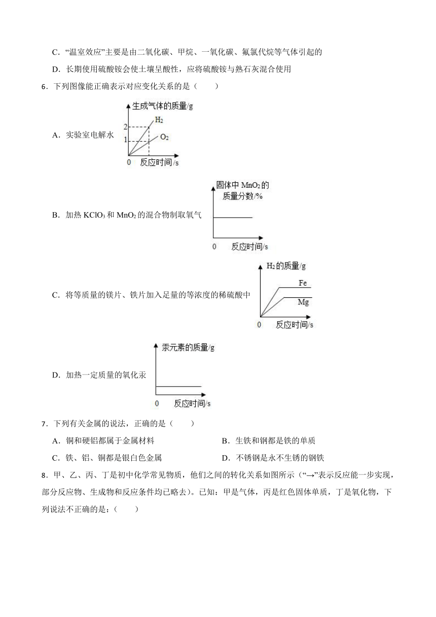 到实验室去 探究金属的性质 同步练习 （含答案） 2022-2023学年鲁教版九年级下册化学