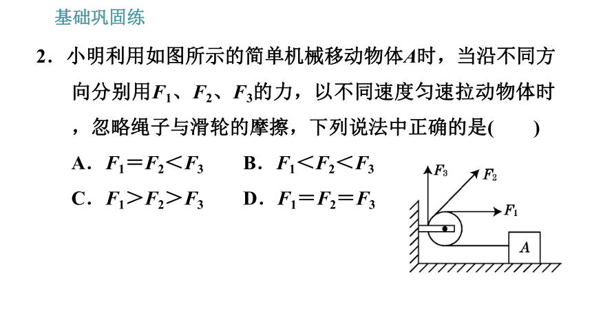 沪科版八年级下册物理习题课件 第10章 10.2.1   定滑轮与动滑轮（32张）