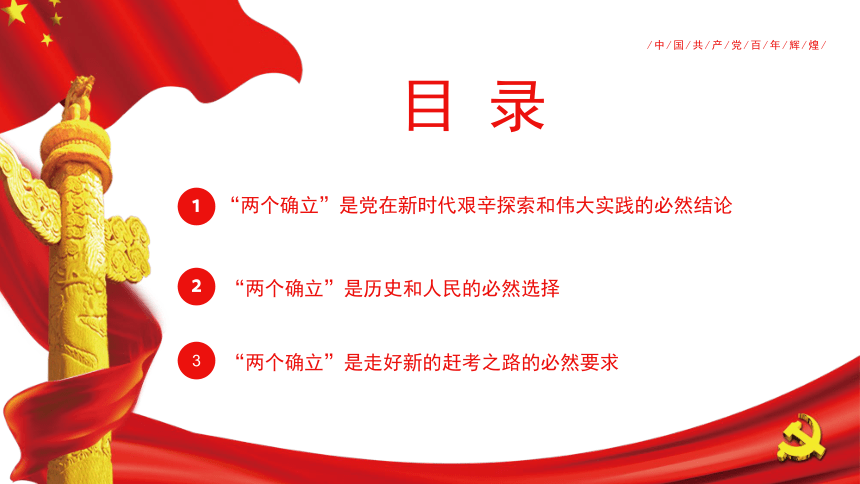 高中主题班会--------两个确立”是新时代最重要的政治成果 课件