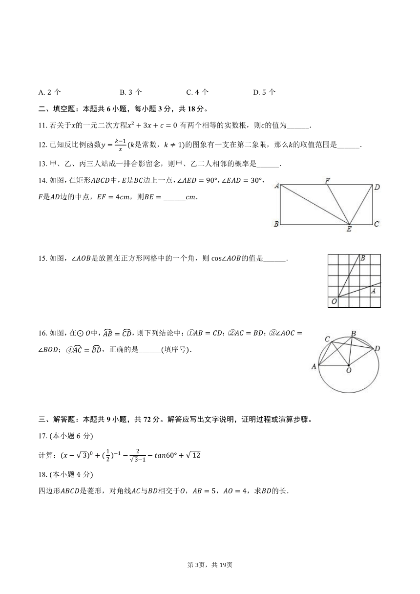 2024年广东省揭阳市揭东区白塔镇中考数学一模试卷（含解析）