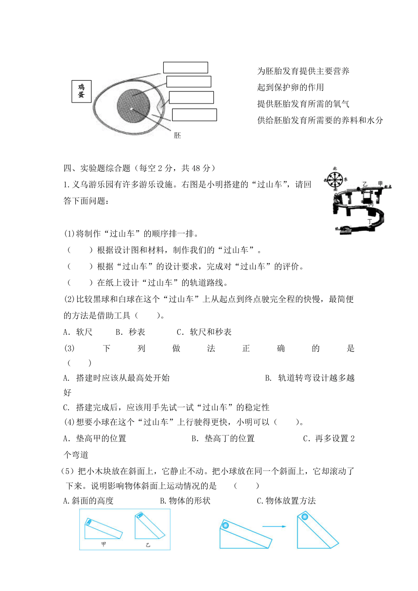 教科版（2017秋）三年级下册科学期中测试 （含答案）