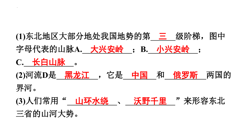 第六章　北方地区第二节　“白山黑水”——东北三省习题课件2022-2023学年人教版八年级地理下册(共27张PPT)