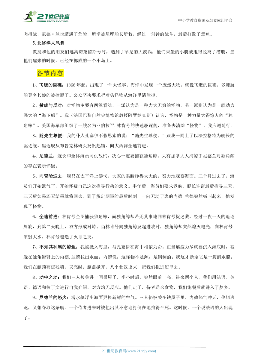 【名著通关·背诵单】4.《海底两万里》知识点通关