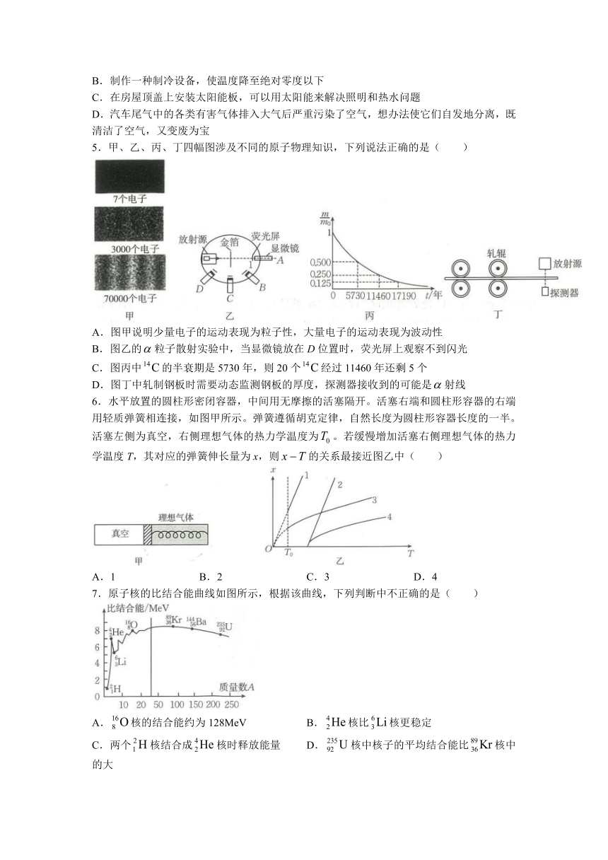 河北省部分重点高中2022-2023年高二下学期4月期中考试物理试题（含答案）