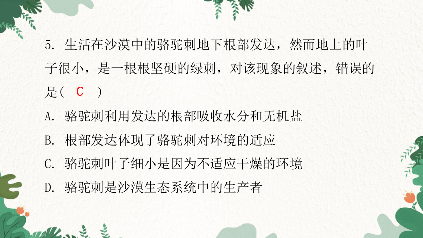 人教版生物七年级上册 第一单元生物和生物圈水平测试卷课件(共46张PPT)