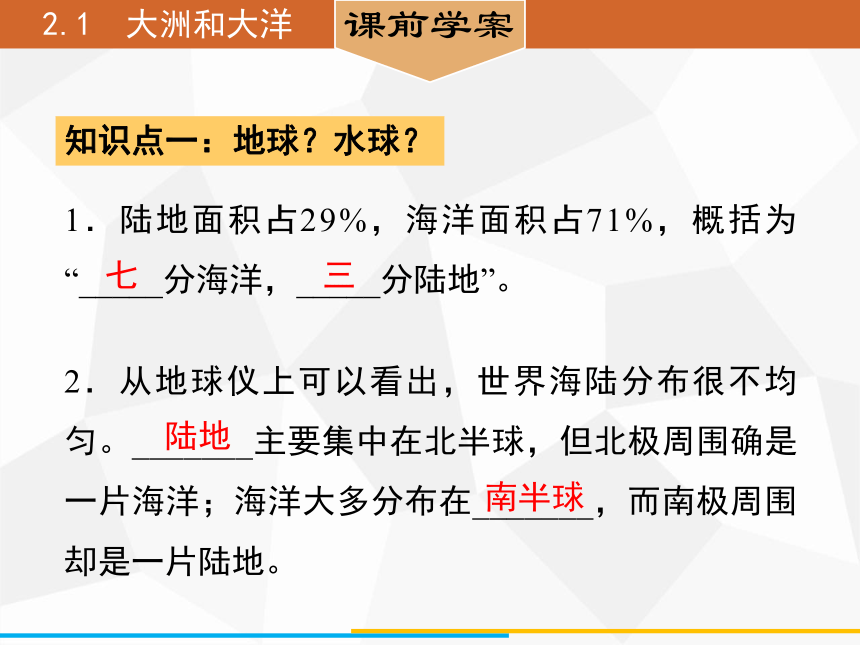 人教版七年级上册地理 2.1　大洲和大洋 课件（42张PPT）