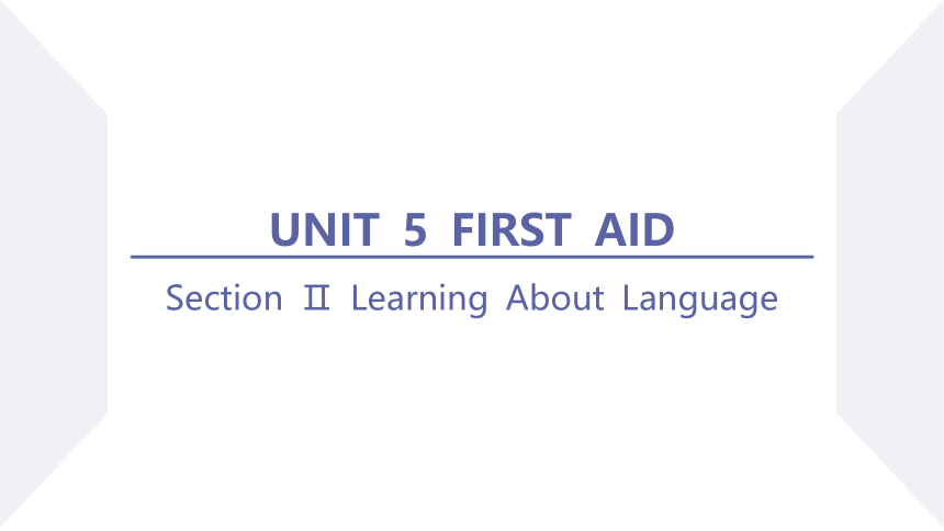 人教版（2019）选择性必修 第二册Unit 5 First Aid Learning About Language  课件(共33张PPT)