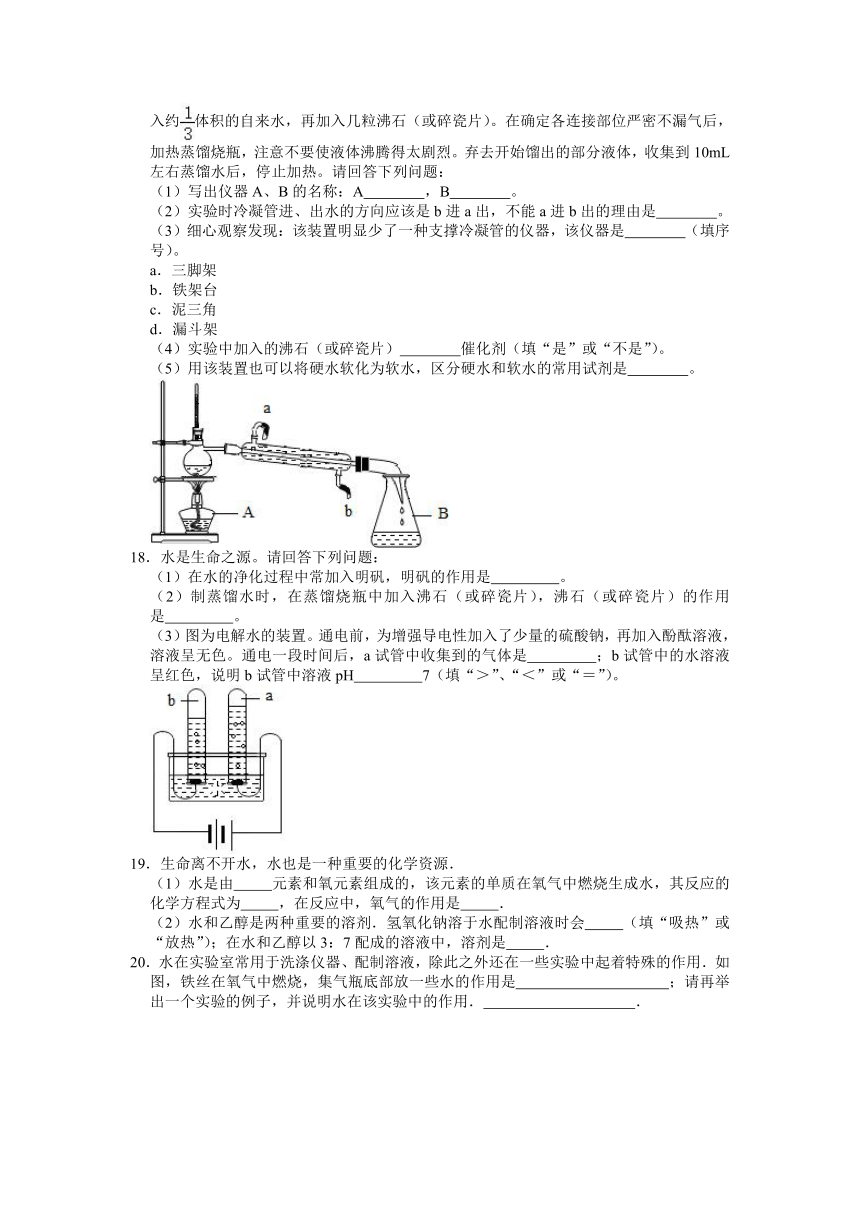 第1章 水和水的溶液 真题同步卷（含解析）