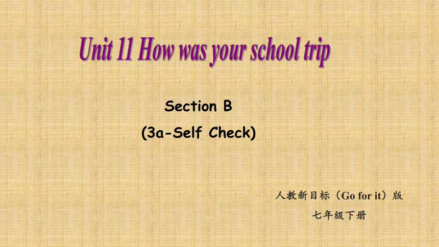 Unit 11  How was your school trip? Section B (3a—Self Check)课件(共20张PPT)2022-2023学年人教版英语七年级下册