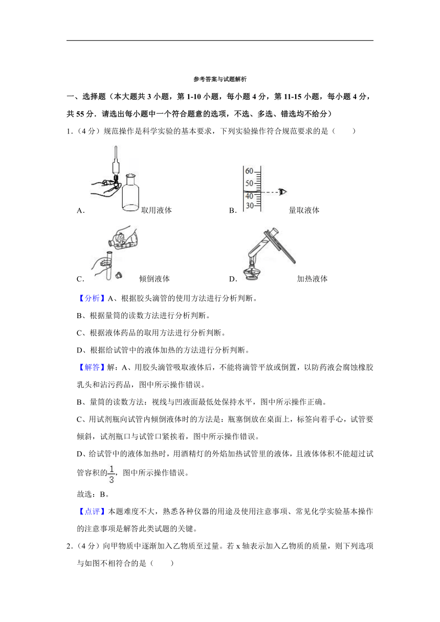 【中考2022】初中化学中考冲刺模拟（七）（word版 含解析）