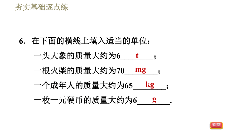 苏科版八年级下册物理习题课件 第6章 6.1物体的质量（38张）