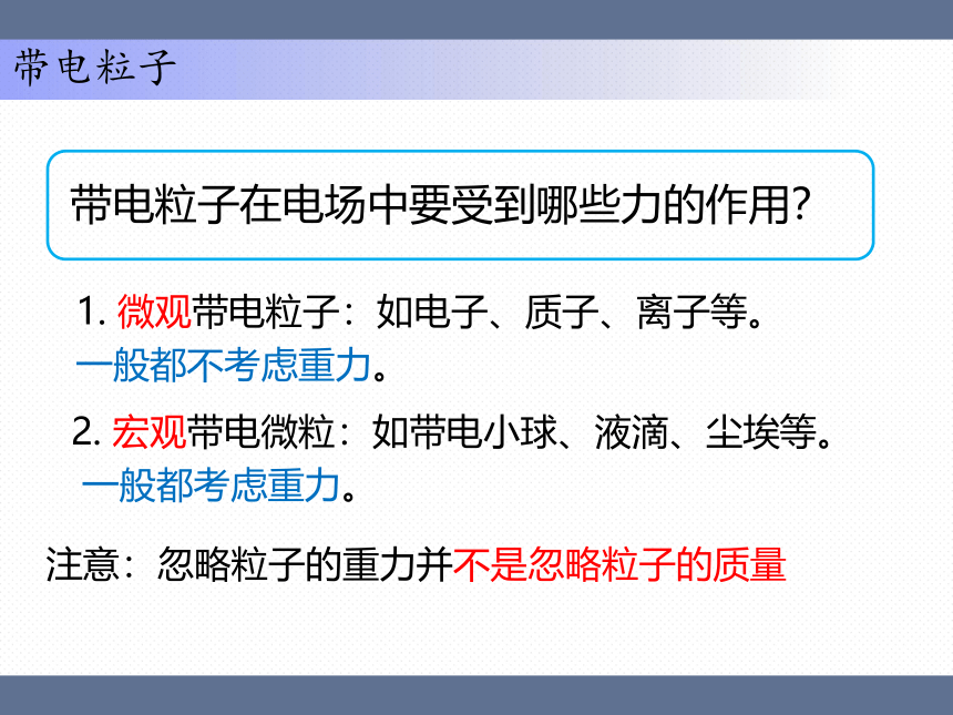 2020-2021学年高二上学期物理人教版选修3-1第一章第九节带电粒子在电场中的运动 课件(共23张PPT)