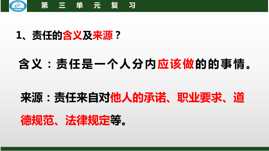 第三单元  勇担社会责任  复习课件（28张ppt）