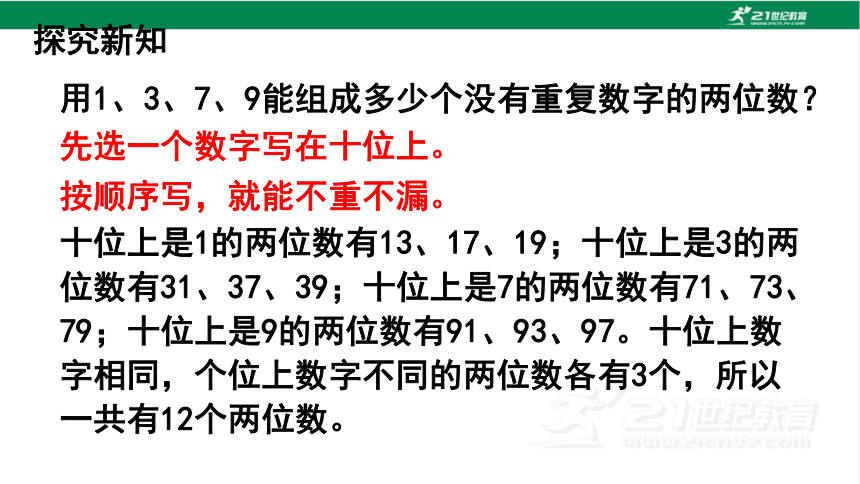 人教版（2023春）数学三年级下册8数学广角——搭配（二）第1课时 简单的排列 课件（15张PPT)