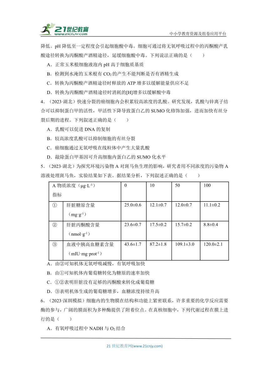 【考前冲刺】专题二 第5练 光合作用和细胞呼吸的过程及相互关系 专项集训（含解析）