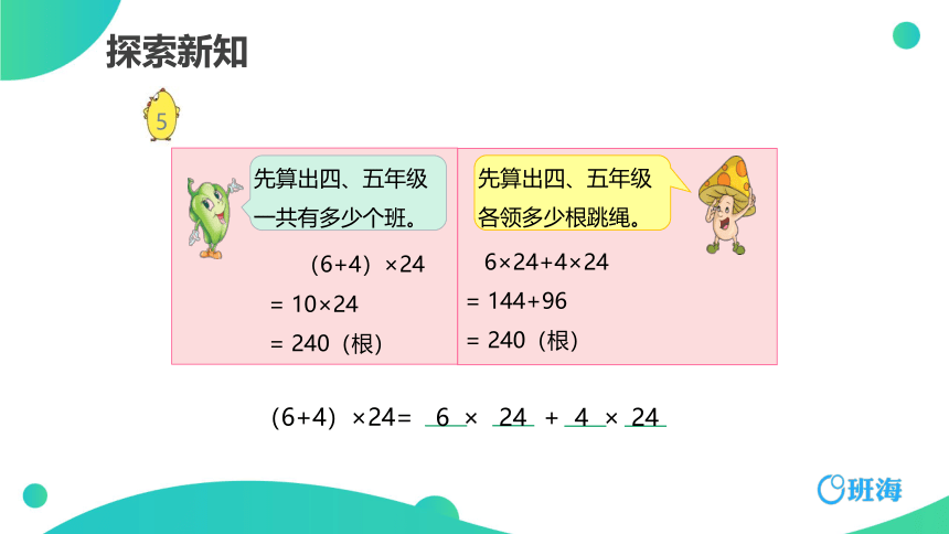 【班海精品】苏教版（新）四下-第六单元 6.乘法分配律【优质课件】