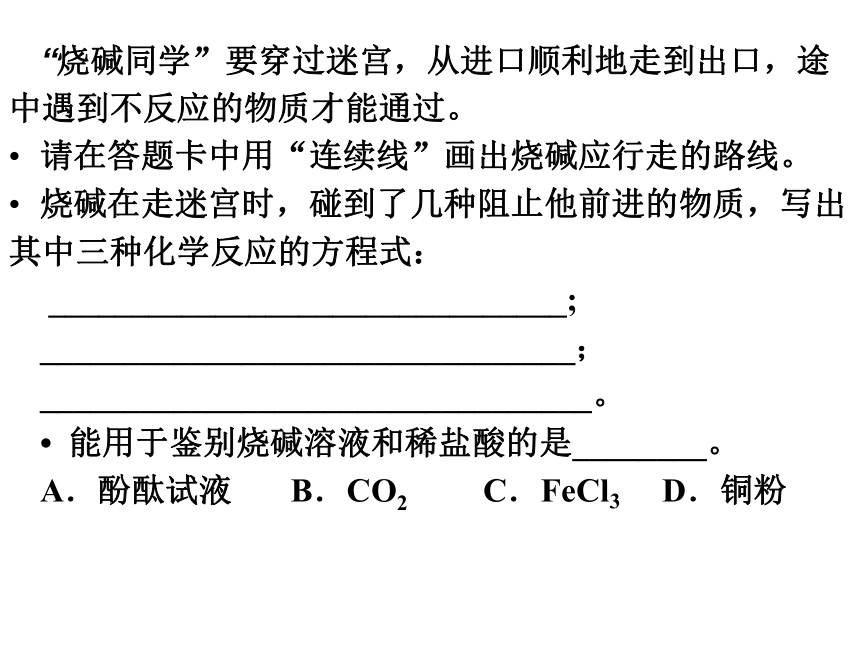 沪教版（上海）初中化学九年级下册 5.2  酸碱化学性质复习  课件（14张PPT）