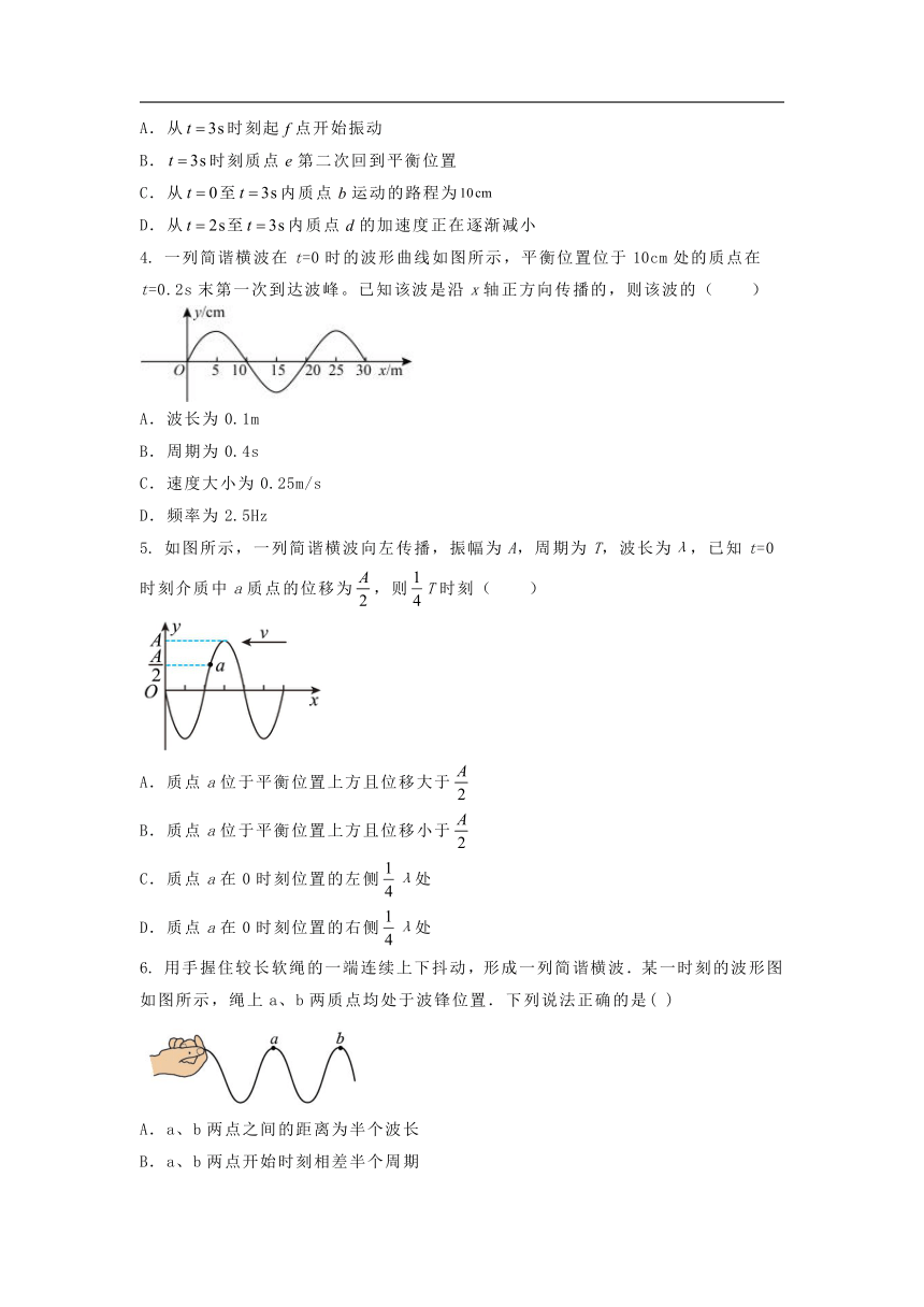 选择性必修第一册物理沪教版3.1机械波的产生课堂作业（含答案）