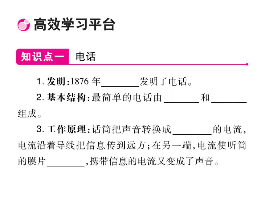 2021-2022学年人教版九年级物理习题课件 21章 信息的传递(共28张PPT)