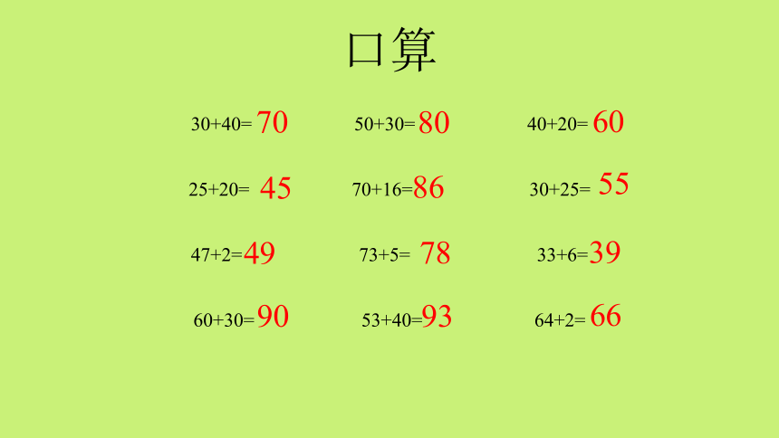 人教版二年级数学上册 2.1.1两位数加两位数（不进位加法） 课件(共15张PPT)