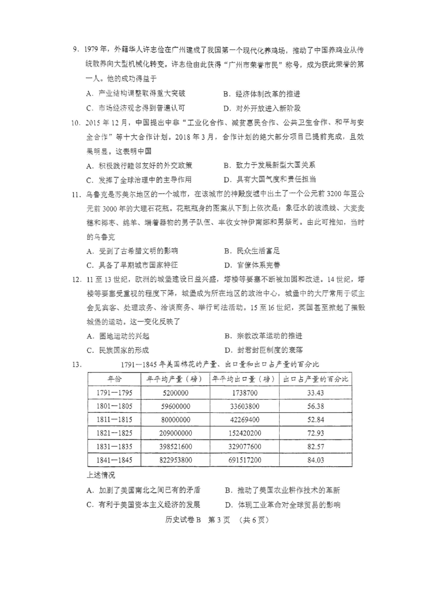 2024届广东省广州市普通高中毕业班综合测试（二）历史试题（PDF版无答案）