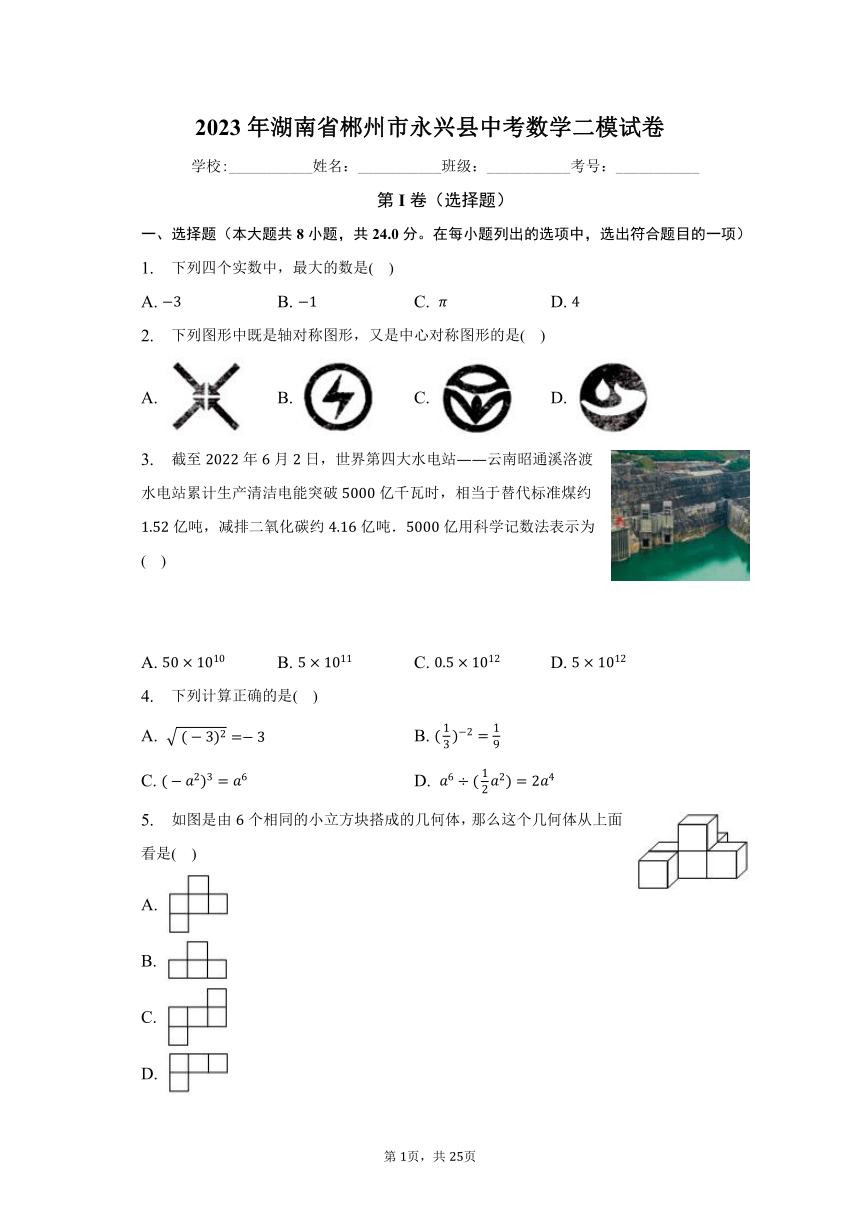 2023年湖南省郴州市永兴县中考数学二模试卷（含解析）