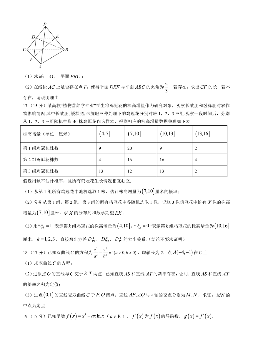 湖南省长沙市雅礼中学2024届高三4月综合自主测试（二模）数学试题（含解析）