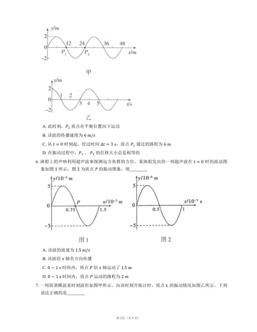 选修3-4 第十二章 机械波 章末小结 同步练习(word含答案)