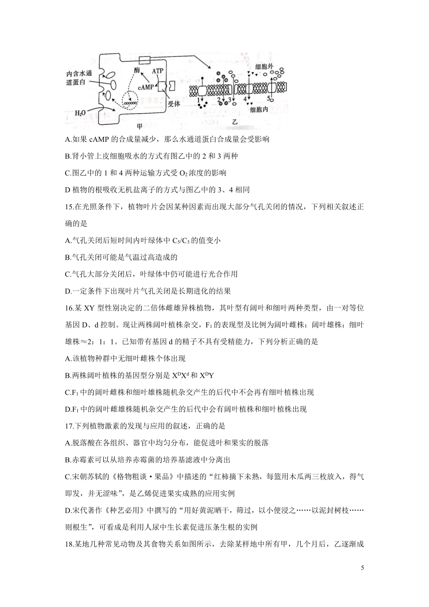 河北省邢台市2022届高三上学期入学考试 生物 （Word版含解析）