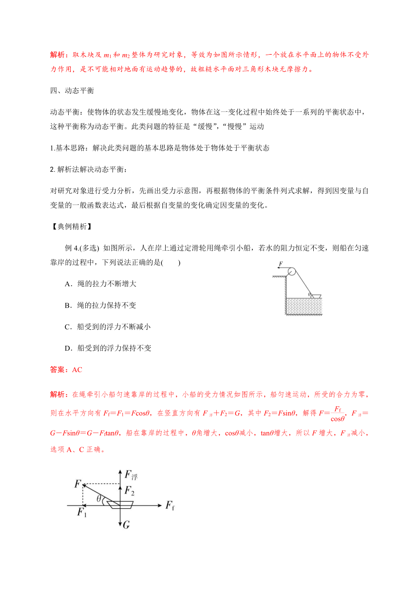 10 共点力的平衡—【新教材】人教版（2019）高中物理必修第一册初升高衔接预习讲义（第三章）（word版含答案）