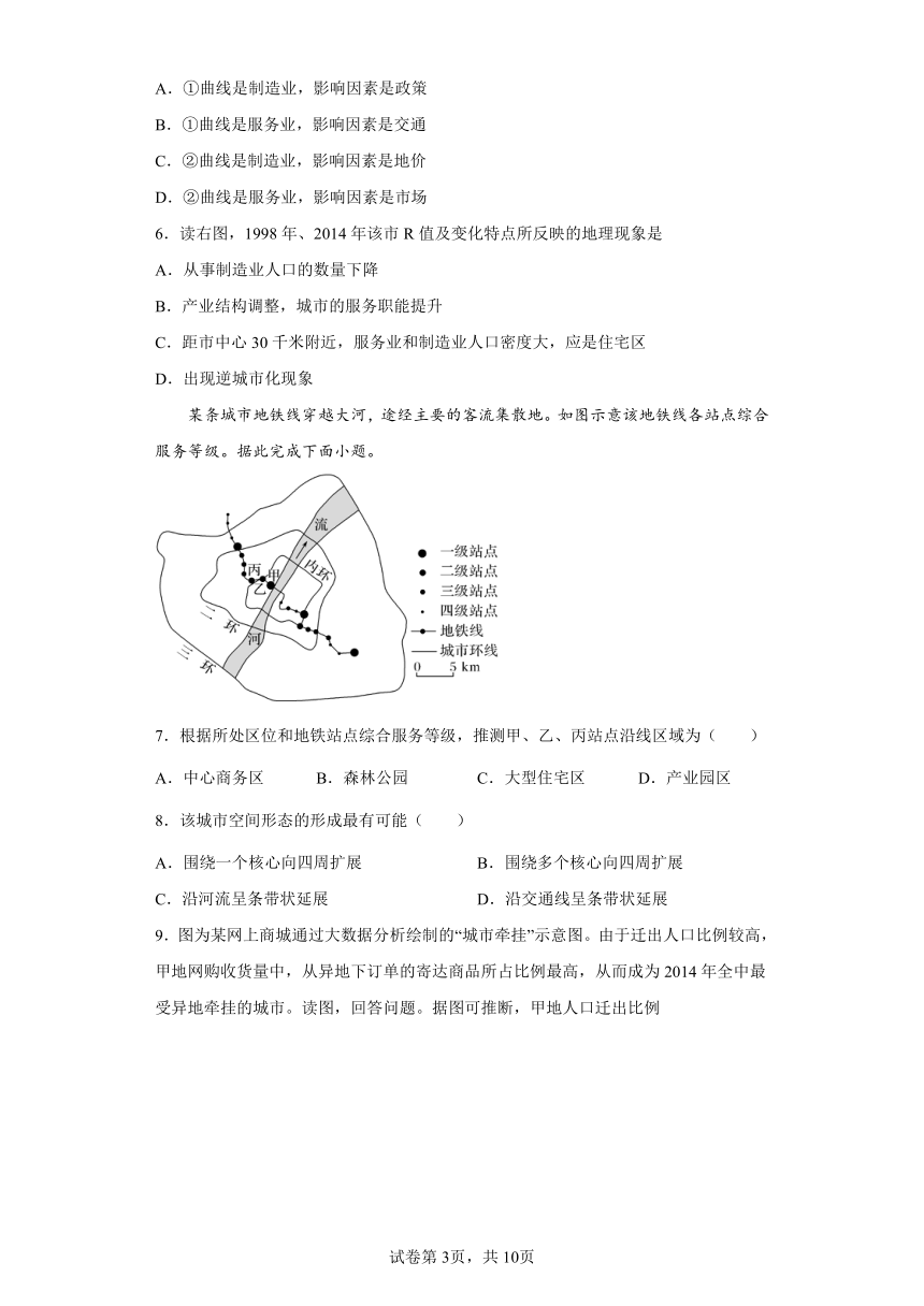 人教版必修第二册第二章乡村和城镇单元同步练习（Word版含答案解析）