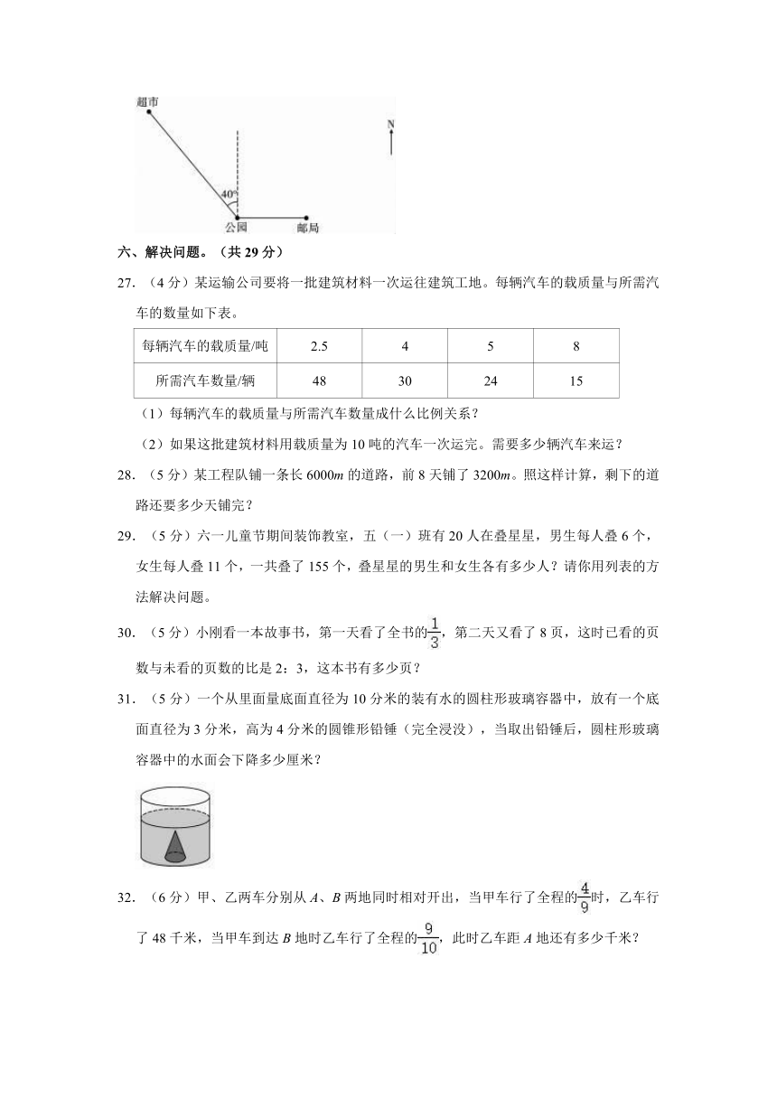 2022年陕西省西安市阎良区小升初数学试卷人教版（含答案）