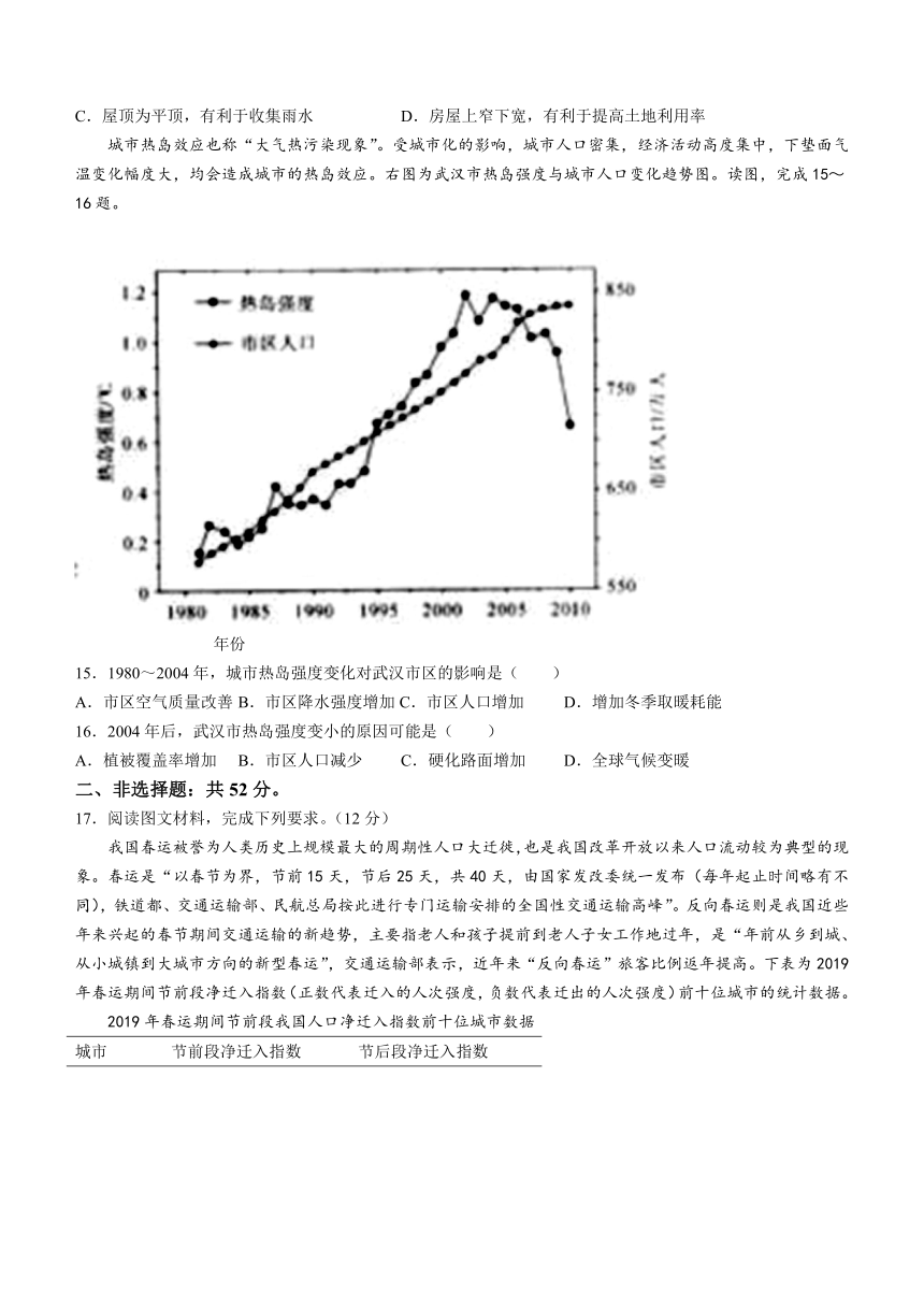 湖南省108所学校2022-2023学年高一下学期期中联考地理试题（解析版）