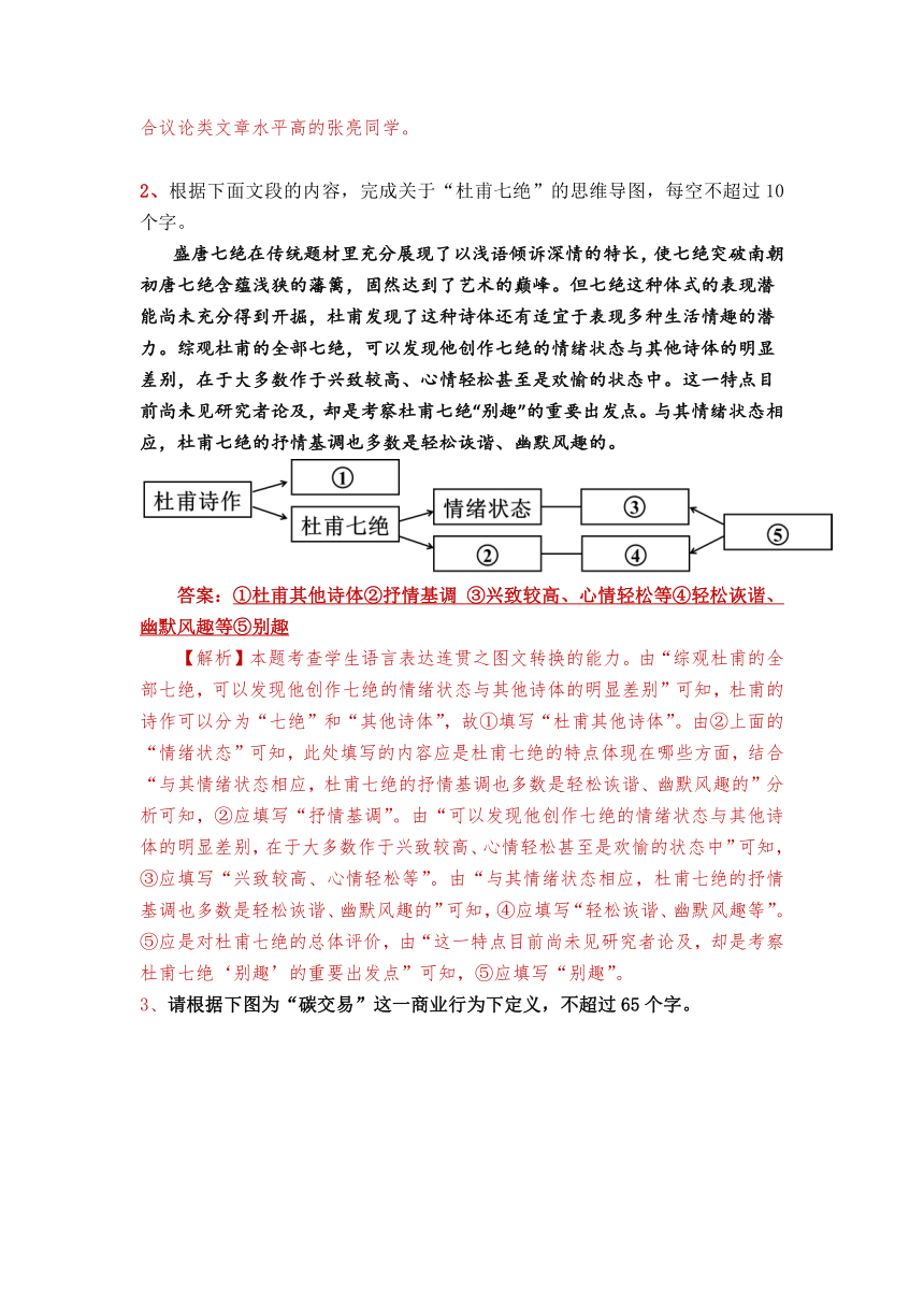 2023年中考语文二轮专题复习：图文转换  学案